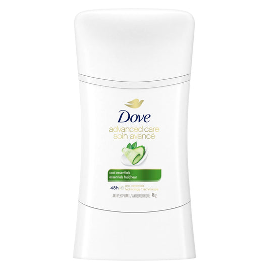 Dove Advanced Care Cool Essentials Antiperspirant Deodorant for Women with Pro-Ceramide Technology for Soft, Resilient Skin, 45g