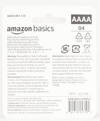 Amazon Basics AAAA 1.5 Volt Everyday Alkaline Batteries - Pack of 4