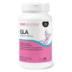 Smart Solutions GLA Borage Oil 1,000 mg, Reduces Redness, Skin Inflammation, and Improves Eczema and Acne, 90 Softgels