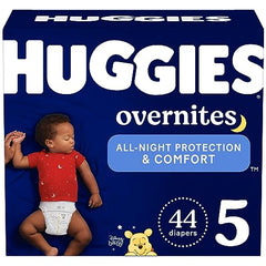 Diapers Size 5 - Huggies Overnites Night Time Disposable Diapers, 44ct, Giga Pack
