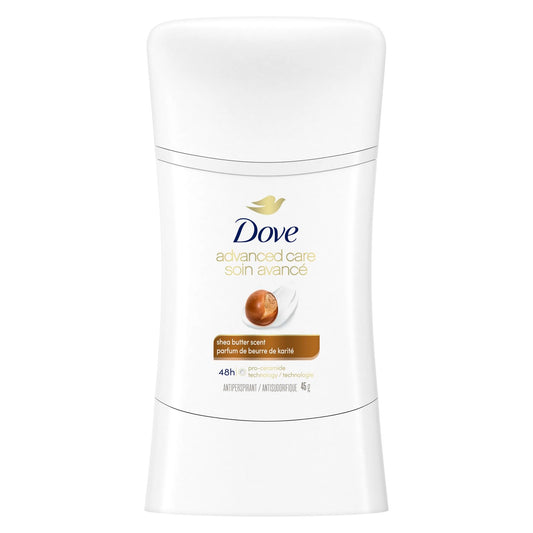 Dove Advanced Care Antiperspirant Deodorant for Women Shea Butter Scent with Pro-Ceramide Technology for Soft, Resilient Skin, 45g