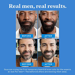 Just for Men 1-Day Beard & Brow Color, Temporary Color for Beard and Eyebrows, For a Fuller, Well-Defined, Up to 30 Applications, Dark Brown (1 Count)