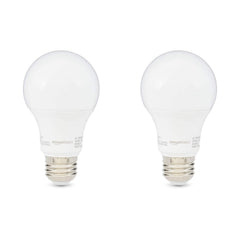Amazon Basics 60W Equivalent, Soft White, Non-Dimmable, 10,000 Hour Lifetime, A19 LED Light Bulb | 2-Pack, 60 Watt