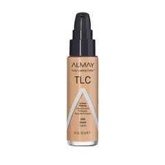Almay Truly Lasting Color Liquid Foundation, Long Wearing Natural Finish with Vitamin E and Lemon Extract, Hypoallergenic, Cruelty Free, Fragrance Free, Dermatologist Tested, Sand, 1 oz/ 30ml