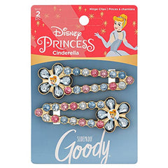 Goody Hinge Jewel Clip - Disney Princess, Cinderella - Slideproof Rhinestone Hair Accessories for Men, Women, Boys & Girls - Style With Ease & Keep Your Hair Secured - All Hair Types