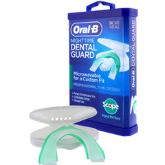 Oral-B Mouth Guard for Grinding Teeth at Night - Nighttime Dental Guard for Sleeping – Moldable Night Guard with Scope Mint Flavor – Less Than 3-Minutes for Custom Teeth Protection