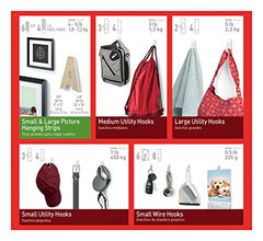 Command Utility Hooks Value Pack, Adhesive Hooks, Medium, 6 Wall Hooks 12 Medium Strips