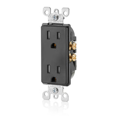 Leviton Decora 15 Amp Tamper-Resistant Duplex Wall Receptacle, T5325-00E, Black