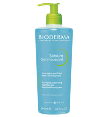 Bioderma Sébium Foaming Gel Gentle Face Cleanser Pump, Makeup Removing Cleanser, Skin Purifying Face Wash for Combination to Oily Skin, 16.7 Fl Oz