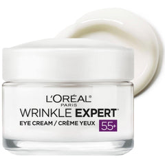 L’Oréal Paris Anti-Aging Under Eye Cream 55+, Day & Night Skincare, Wrinkle Expert, With Calcium to Reduce the Look of Crows Feet, Dark Circles & Puffy Eyes, 15mL