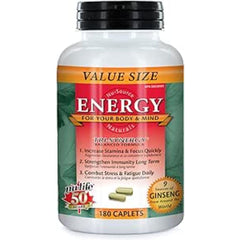 Nu-Life Energy Caplets, 180 Count Bottle