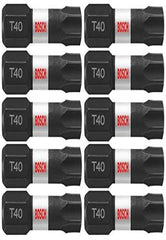 BOSCH ITT401B 10-Pack 1 in. Torx #40 Impact Tough Screwdriving Insert Bits