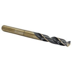 Drill America 39/64" Reduced Shank High Speed Steel Black & Gold Contractor Drill Bit with 3-Flat 1/2" Shank, KFD3F Series