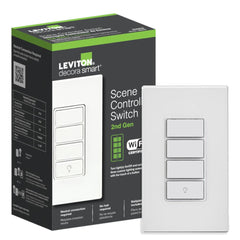 Leviton Decora Smart Controller Switch, Wi-Fi 2nd Gen, Neutral Wire Required, D2SCS-1RW, White