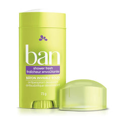 Ban Shower Fresh 24-Hour Invisible Solid, Antiperspirant Deodorant, 73 G | Made in Canada