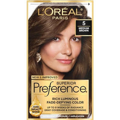 L'Oréal Paris Superior Preference Permanent Hair Color, 5 Medium Brown