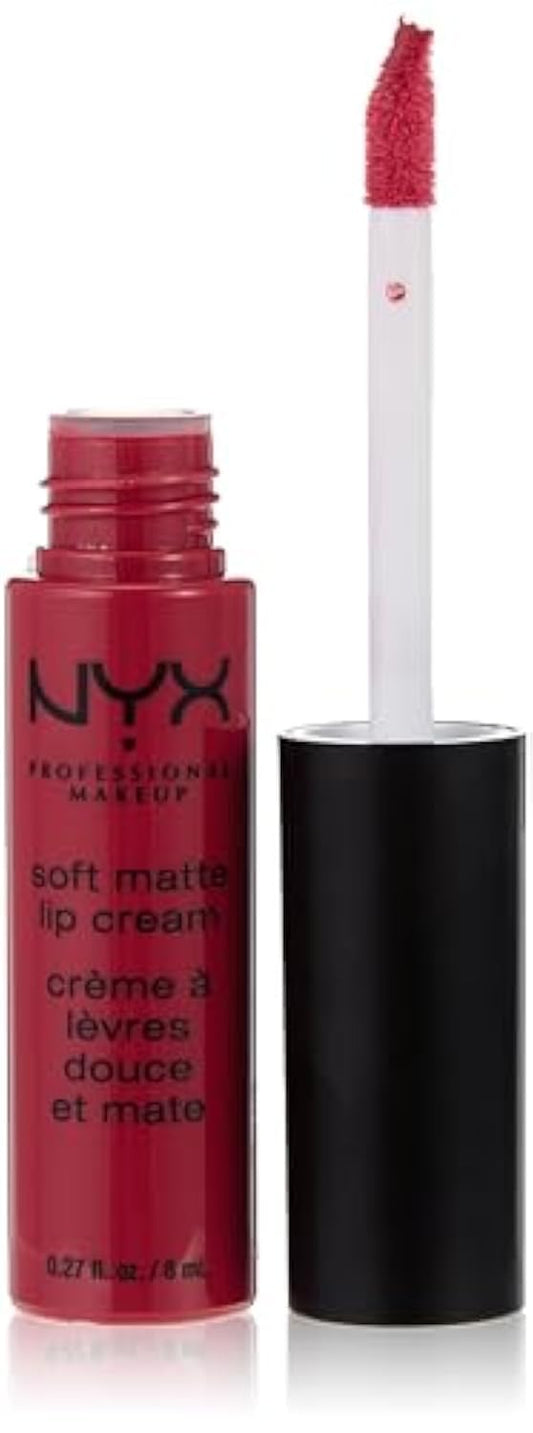 NYX PROFESSIONAL MAKEUP Soft Matte Lip Cream, High-Pigmented Liquid Lipstick - Prague (Matte Merlot), 8 mL