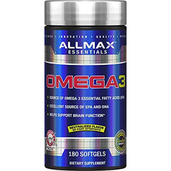 ALLMAX Nutrition Omega 3 Ultra-Pure Cold-Water Fish Oil Concentrate, 180 Softgels