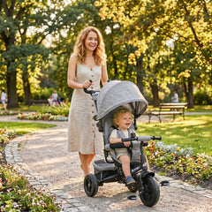 6 in 1 Tricycle for Toddler 1-5 Years with Parent-Push Handle, Dark Blue