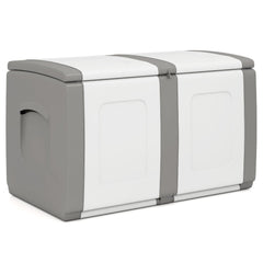 53 Gallon Patio Container with Lockable Lid, for Packages and Garden-Gray