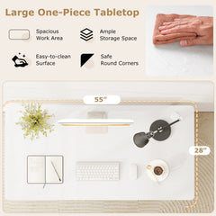 55 inches x 28 inches Universal Tabletop for Standard and Standing Desk Frame-Natural