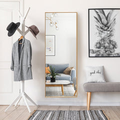 59 Inch Full Length Mirror Large Rectangle Bedroom Mirror-Golden