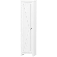 48" Farmhouse Kitchen Pantry Storage Cabinet with Barn Door, Kitchen Pantry Cabinet with Adjustable Shelves, Natural