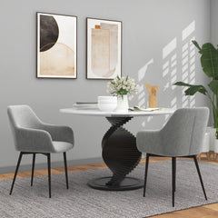 Dining Chairs Set of 2, Velvet-look Fabric Upholstered Kitchen Chairs with Backrest, Armrests and Steel Legs, Cream White