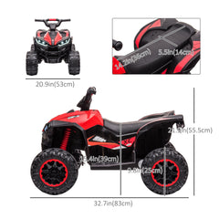 Kids 4 Wheeler Quad with Music, Headlights, High & Low Speed, Kids ATV for 3-5 Years Old Boys & Girl, Red