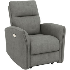 Power Recliner Chair, Dyed Fabric (Like Leathaire) Upholstered Recliner Chair with USB Ports, Footrest, Beige