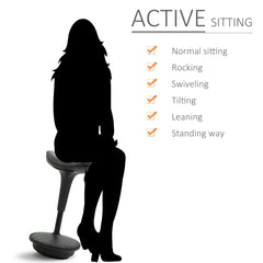 Backless Wobble Stool Chair, Standing Desk Chair, Adjustable Learning Stool for Office Desks, with Rocking Motion, Brown