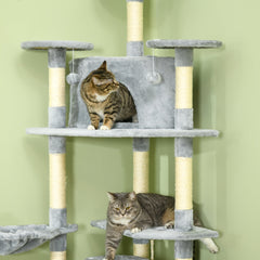 79" Scratching Kitten Tree Condo Kitten Scratch Activity Center Toys Light Grey