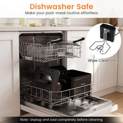 5.3-Qt Electric Deep Fryer with 3 Baskets 1700W LED Touch Screen and 6 Presets-Black