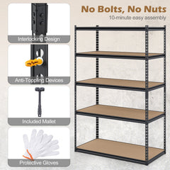 5-Tier Garage Shelving Unit 2200 LBS Heavy Duty Adjustable Utility Rack-Set of 4