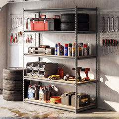 5-Tier Garage Shelving Unit 2200 LBS Metal Storage Shelves Adjustable Utility Rack for Warehouse-1 piece