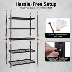 5-Tier Metal Shelving Unit 2000 lbs Capacity with Adjustable Wire Racks Set of 2