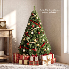 5 FT Unlit Hinged Artificial Christmas Tree with 519 Full PVC Branch Tips and Folding Metal Base