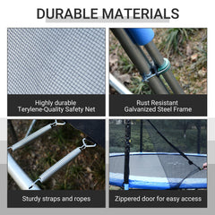 12FT Trampoline Net Enclosure Trampolining Bounce Safety Accessories w/ 8 Poles Net Enclosure Only, Black