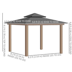 10' x 10' Outdoor Hardtop Gazebo Canopy w/ Double PC Roof, Steel Frame, Nettings, Curtains for Garden Lawn Deck, Black