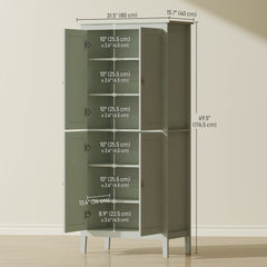 69.5" Tall Kitchen Pantry Storage Cabinet with Motion Sensor LED Light, Modern Kitchen Pantry Cabinet, Green