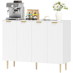 Modern Kitchen Storage Cabinet, Sideboard Buffet Cabinet with Adjustable Shelves for Hallway, Black