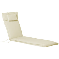 Lounger Chair Cushion ONLY with Thick Padded, Headrest, Cream White