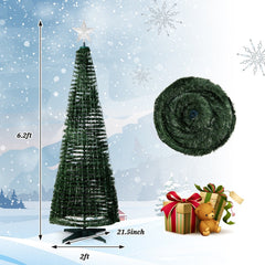 6.2 FT Pop-Up Lighted Christmas Tree with 282 RGB LEDs, Star Topper and Ground Stakes