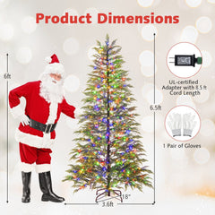 6.5 FT Pre-Lit Christmas Tree with 578 Soft TPE Tips, Gradient Foliage and 390 Colour LEDs