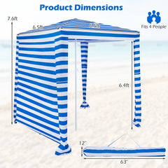 6.6 x 6.6 Feet Foldable and Easy-Setup Beach Canopy With Carry Bag-Navy