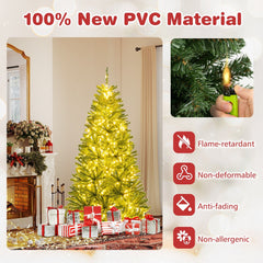 6 FT Pre-Lit Christmas Tree with 700 Warm White LEDs, Remote, Timer and 4 Brightness Levels