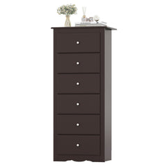 6 Drawers Chest Dresser Clothes Storage Bedroom Furniture Cabinet-Brown