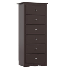 6 Drawers Chest Dresser Clothes Storage Bedroom Furniture Cabinet-Brown