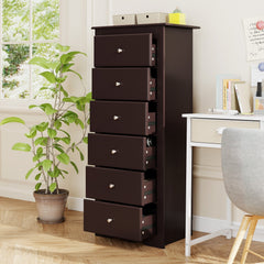 6 Drawers Chest Dresser Clothes Storage Bedroom Furniture Cabinet-Brown