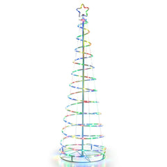 6 FT Light Up Spiral Christmas Tree with 135 LEDs, Star Topper, App Control and Ground Stakes